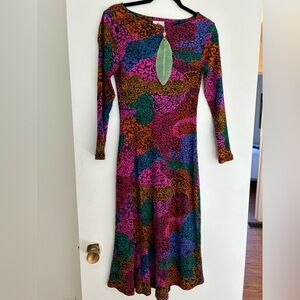 Farm Rio Long Sleeve Fall Rainbow Dress NWT